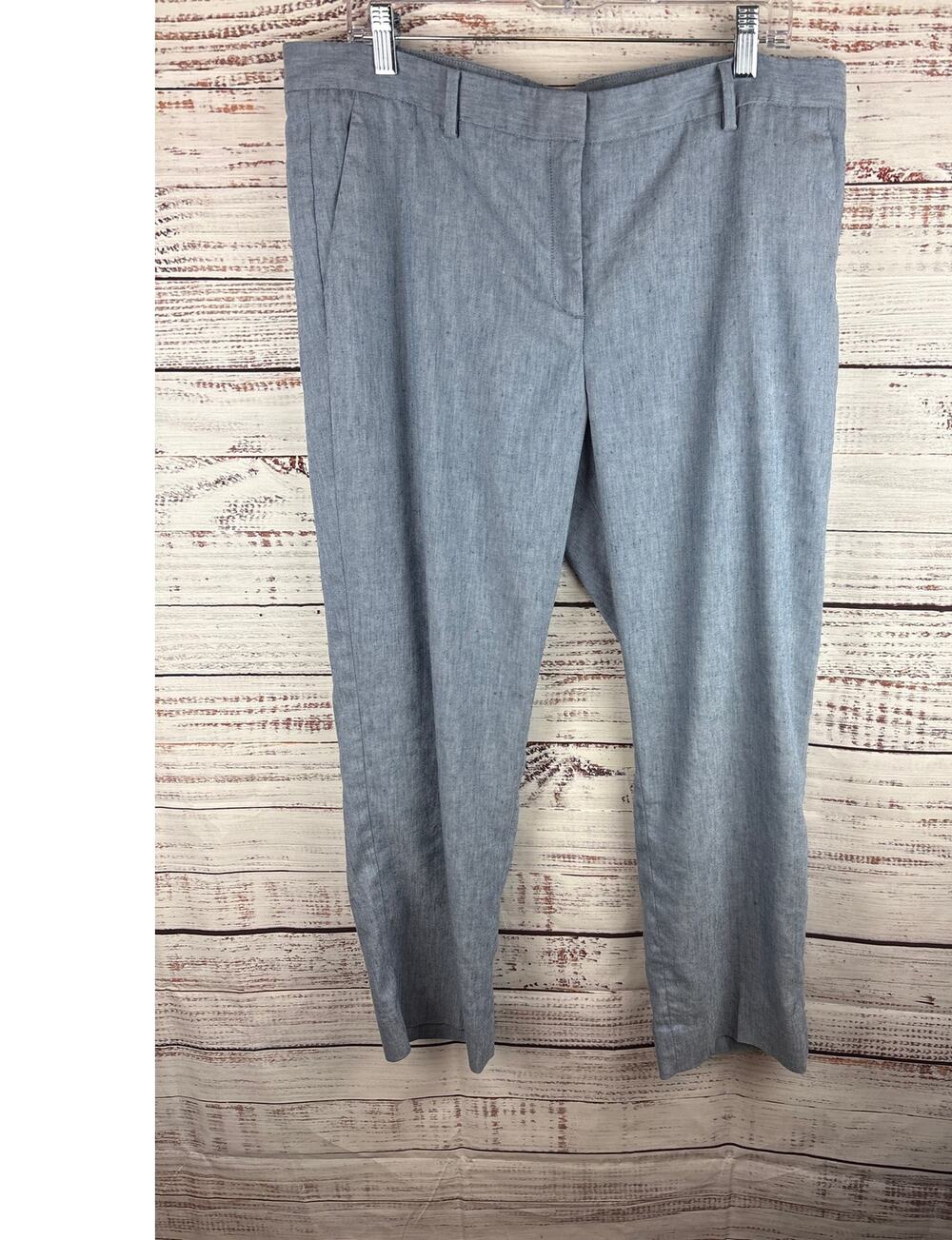 Gap Linen Blend Light Blue Ankle Pants Trousers Career Stretch Womens Size 16